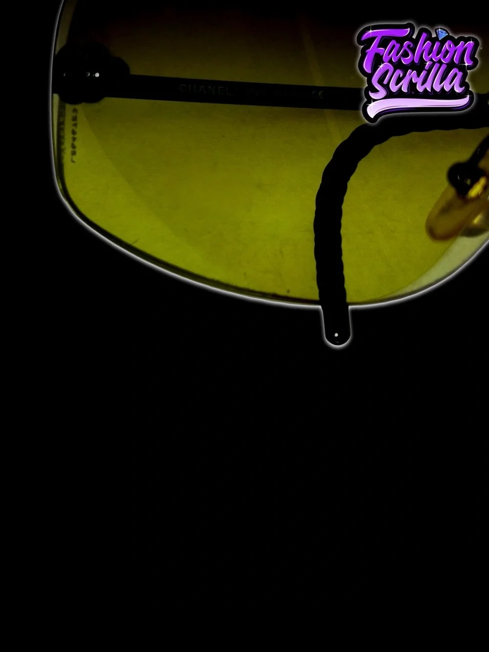 Chanel Model 4036 C126/8A Green Ombré Black Logo Rimless Y2K Shield Sunglasses